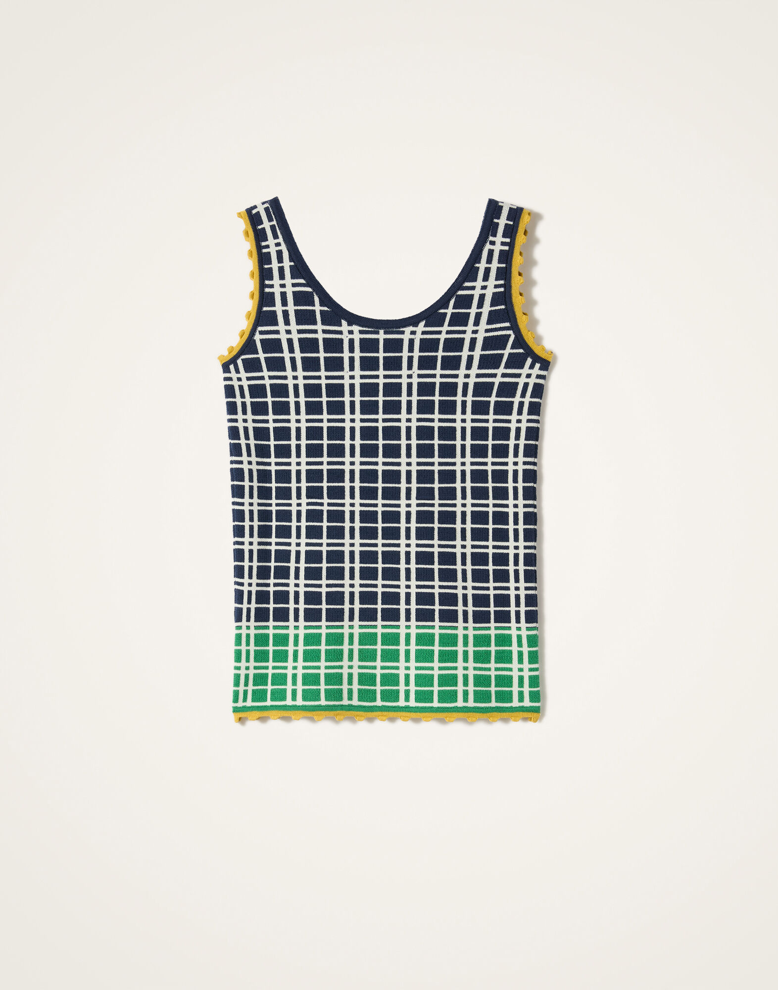La DoubleJ Check Me Cami Multicolor Navy Blue & Green PUL0355KNI202VA477BU03