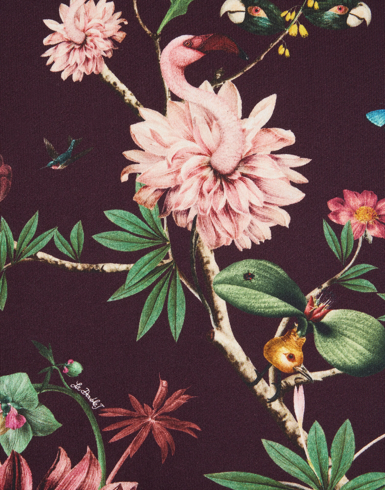 La DoubleJ La Scala Tee Zooflora Burgundy TSH0026JER039ZOF02RE02