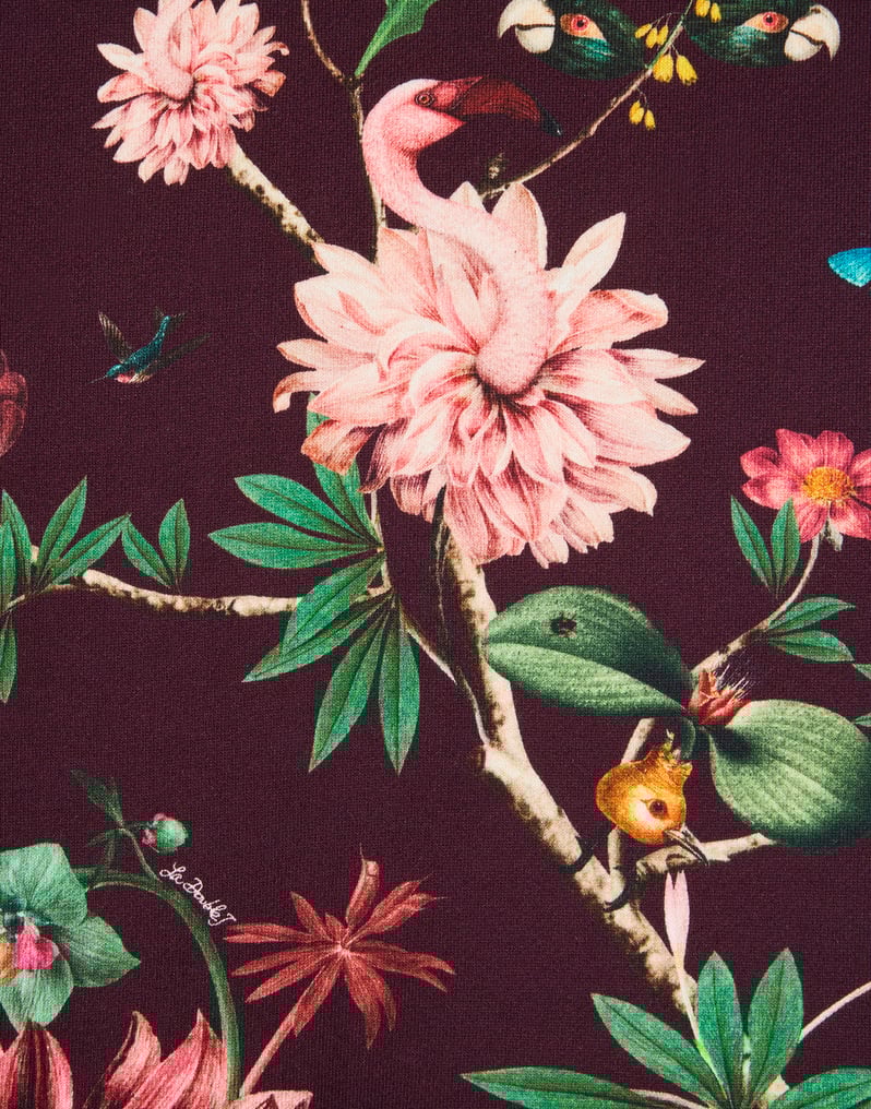 La DoubleJ La Scala Tee La DoubleJ La Scala Tee Zooflora Burgundy TSH0026JER039ZOF02RE02