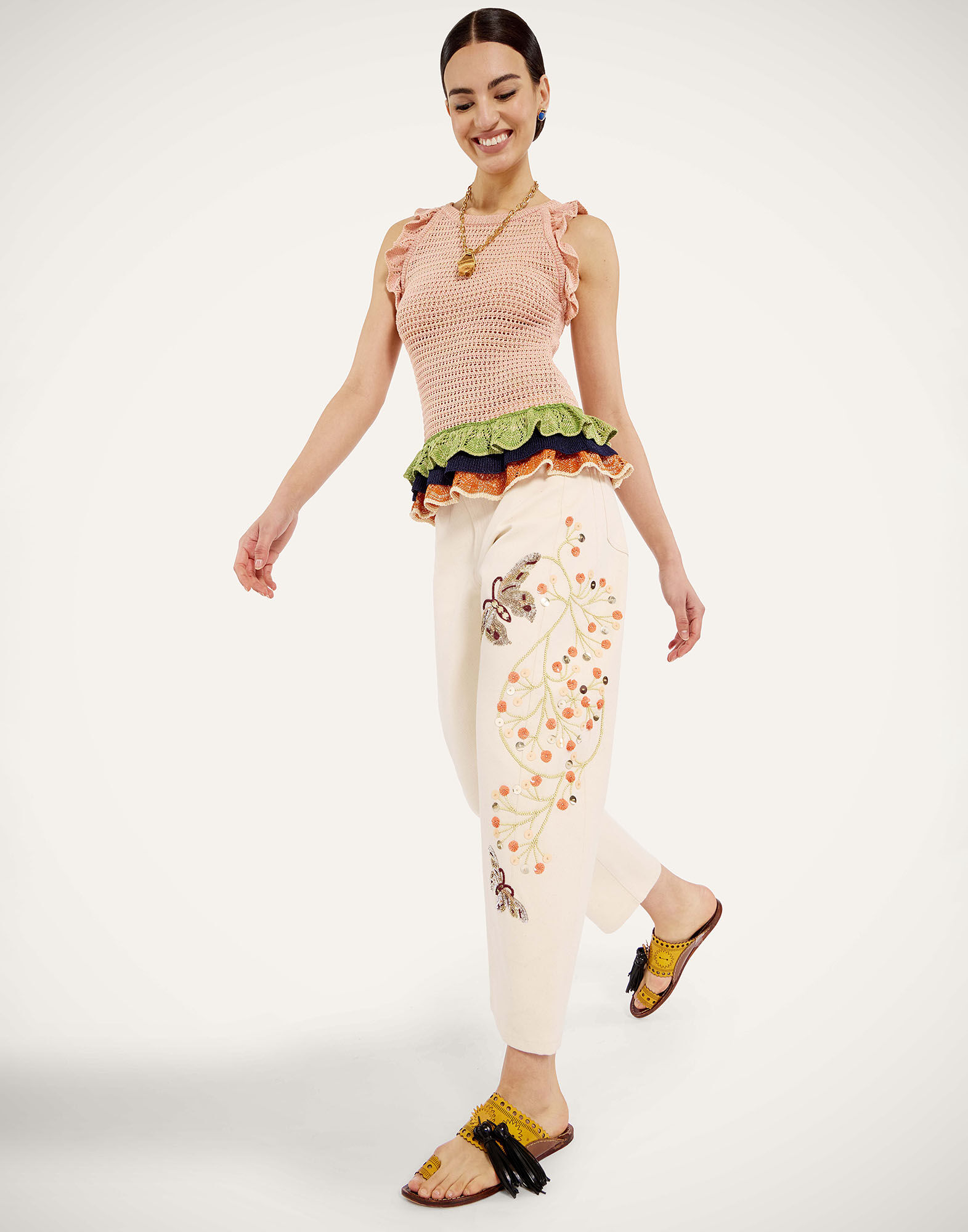 La DoubleJ The Barrel Jean Solid Ecru TRO0198DEN001SOLIDBR05