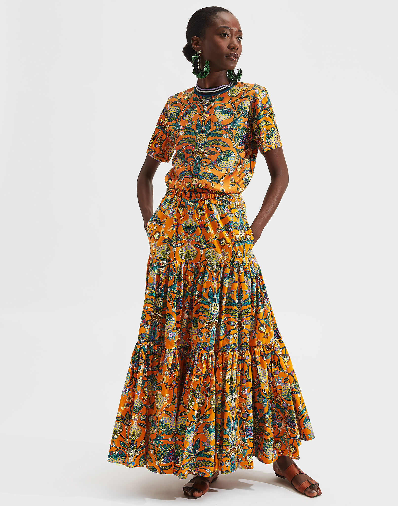 LaDoubleJ Sciura T-Shirt Tree Of Life Arancio TOP0033SIL001TFL0002