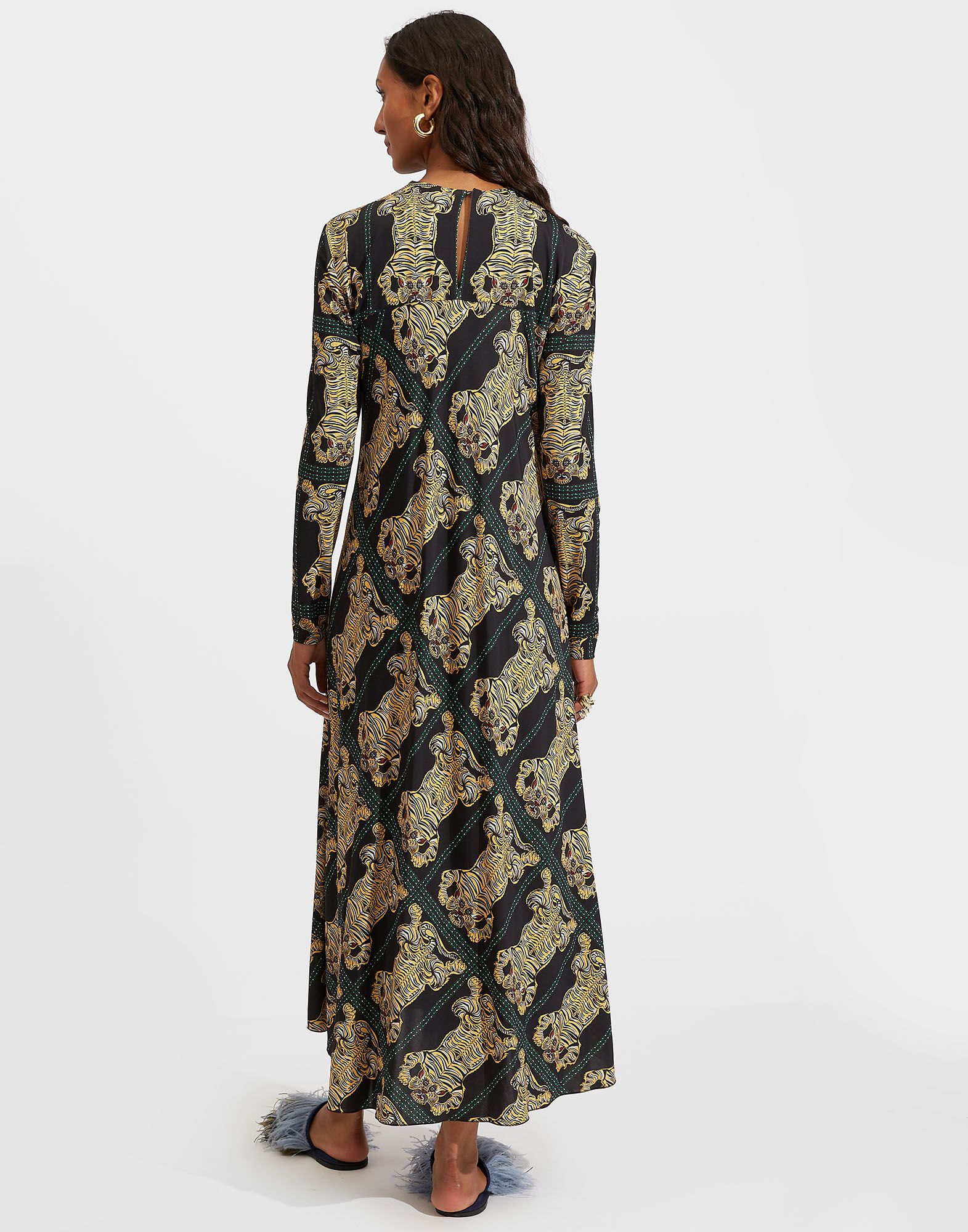 La DoubleJ Drifter Swing Dress Tiger Tiles Black DRE0438JER027TIG0007