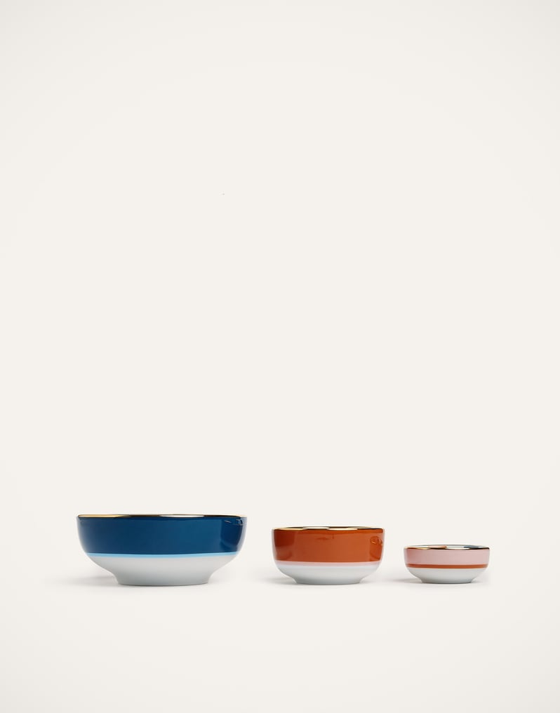 Nesting Bowls Set Diamond Dots in Porcelain