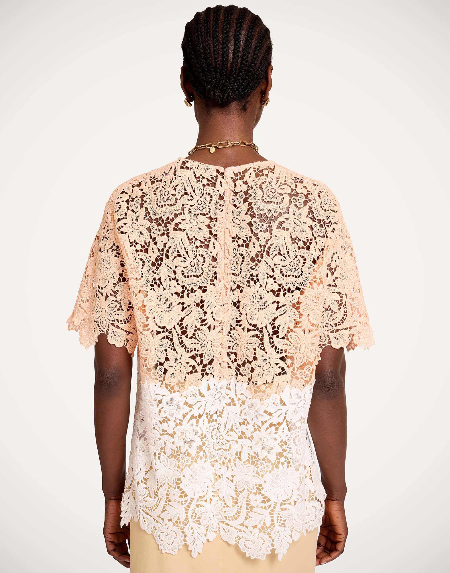 La DoubleJ Lacey House T-Shirt Solid Apricot TOP0199LAC013SOLIDOR11