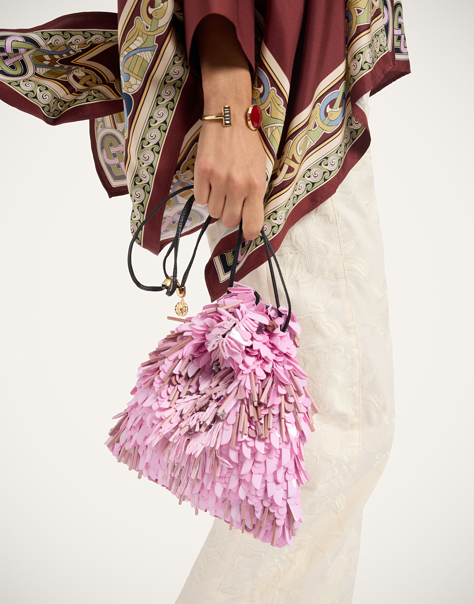 La DoubleJ Dustbag Pochette Solid Pink BAG0106EMB207SOLIDPI01