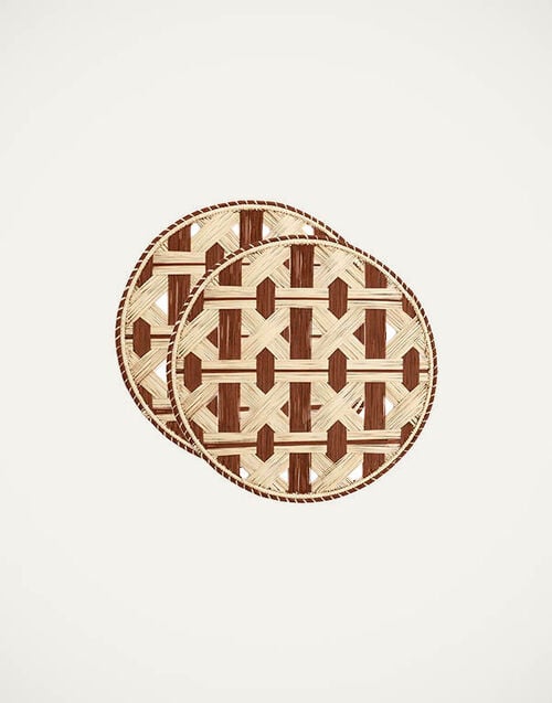 La DoubleJ Raffia Placemats Set Of 2 La DoubleJ Raffia Placemats Set Of 2 Napoli Cioccolato TBM0011RAF007NAP0005