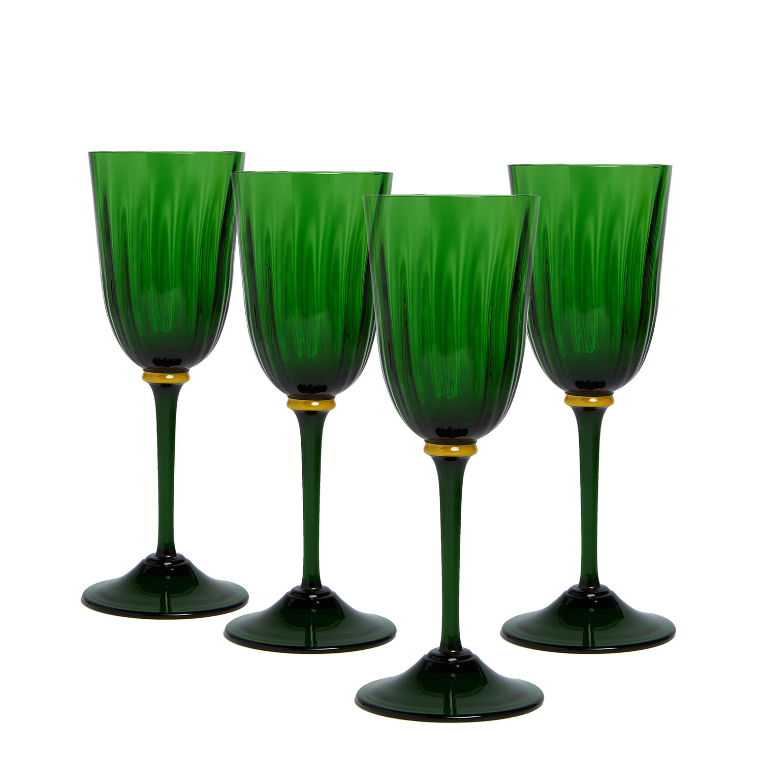 La Doublej Set Of 4 Wine Glasses In Green