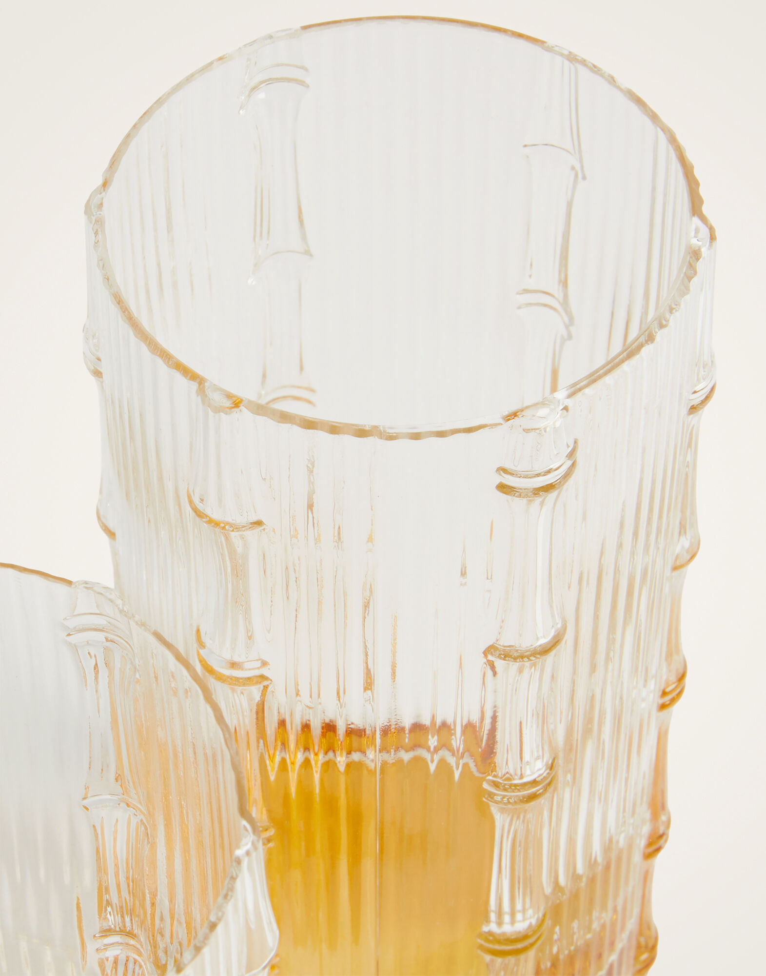 La DoubleJ Bamboo Highball Set Of 2 Solid Amber GLA0053GLS002SOLIDYE10