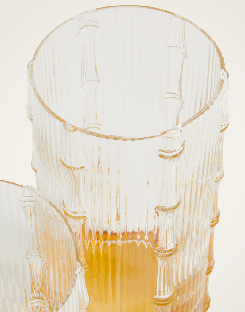 La DoubleJ Bamboo Highball Set Of 2 La DoubleJ Bamboo Highball Set Of 2 Solid Amber GLA0053GLS002SOLIDYE10