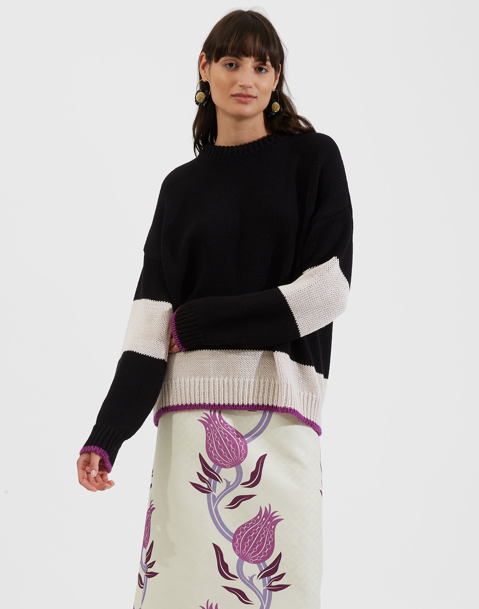 La DoubleJ Boy Sweater Nero-Bianco PUL0064KNI040VAR0070