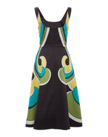 La DoubleJ Sophia Dress Rainbow Swirl Verde Plac&eacute;e DRE0448COT037RAS0002