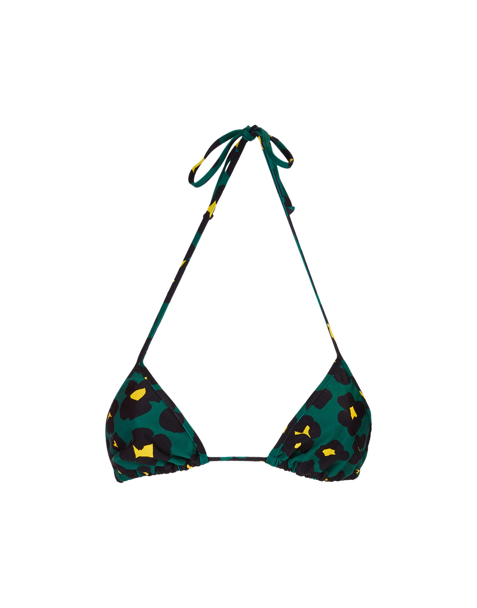 LaDoubleJ Triangle Bikini Top Flower Leopard Verde SWI0003LYC001FLL0002