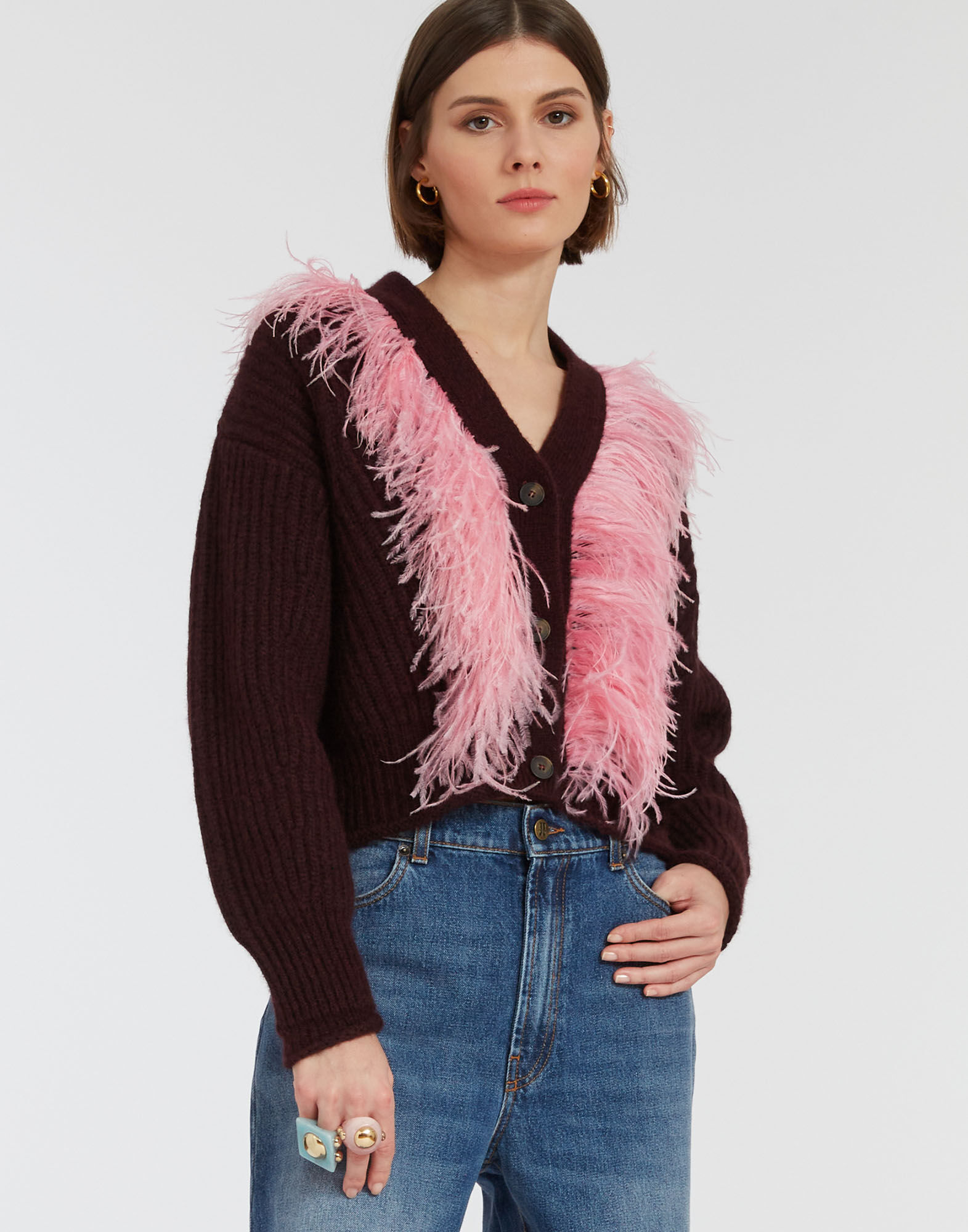 Cardigan bordeaux top
