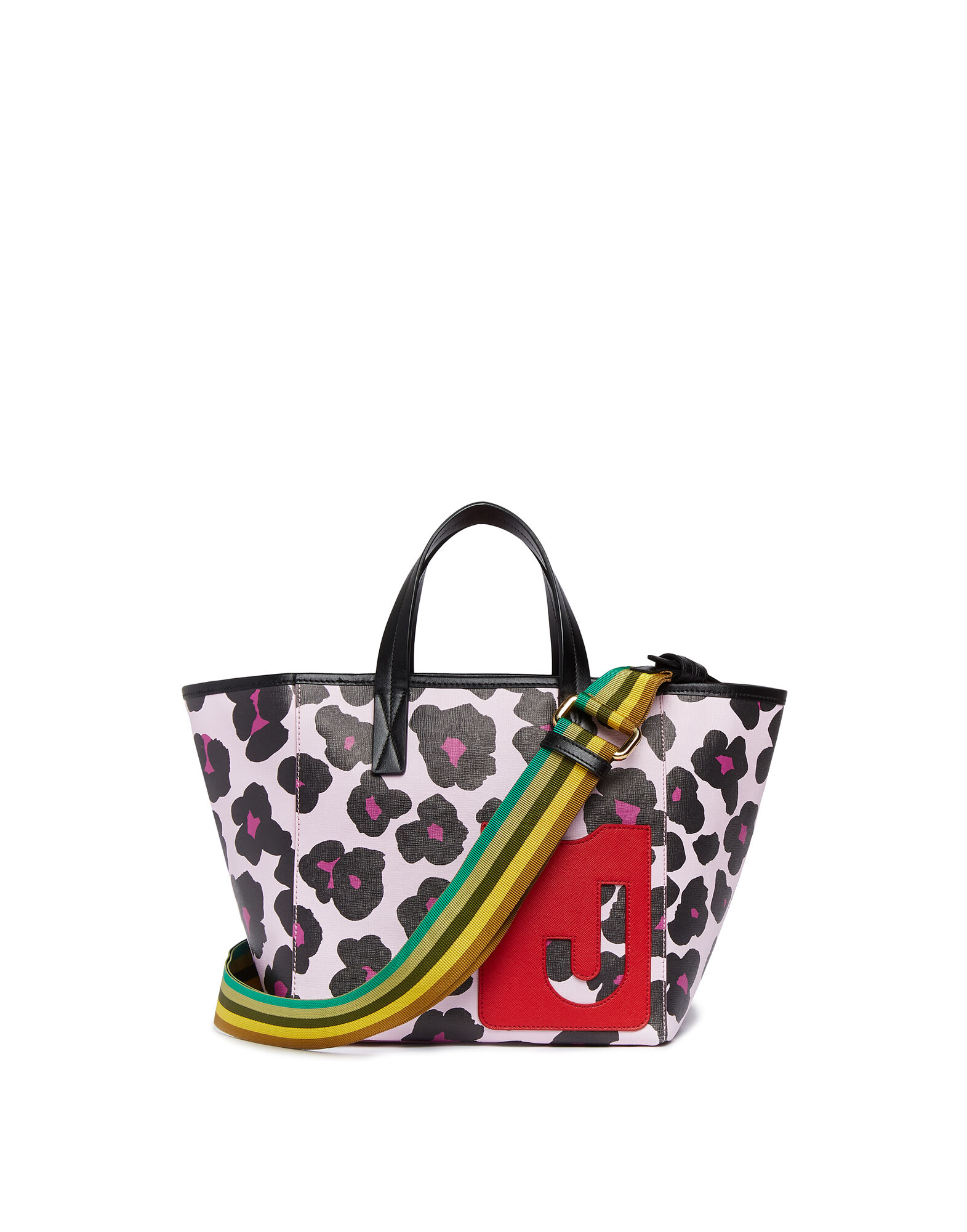 LaDoubleJ Mini Mama Tote Bag Flower Leopard Rosa BAG0004LEA002FLL0003