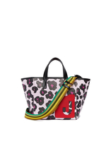 LaDoubleJ Mini Mama Tote Bag LaDoubleJ Mini Mama Tote Bag Flower Leopard Rosa BAG0004LEA002FLL0003