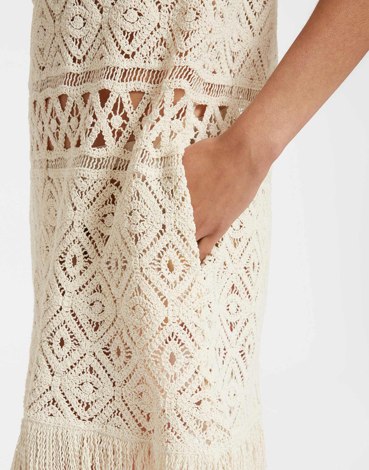 La DoubleJ Lacey Mini Swing Dress Plaza Cream DRE0634JCQ080PLA03WH03