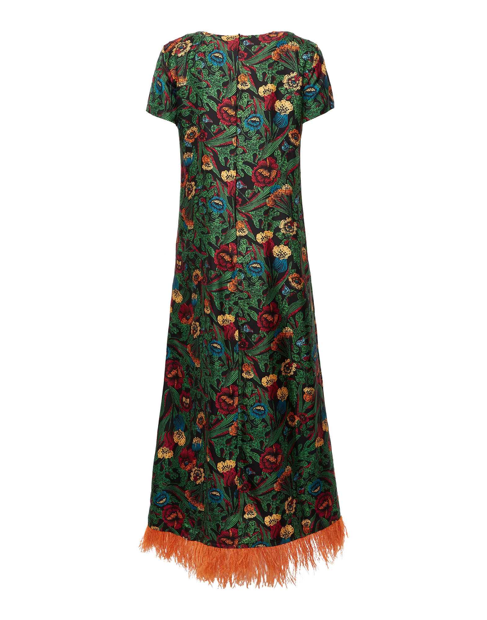 La DoubleJ Swing Dress (With Feathers) Night Garden DRE0316SIL001GAR0001