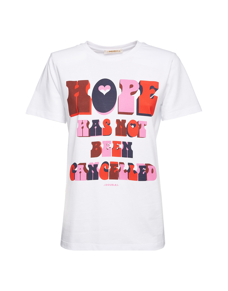 LaDoubleJ Slogan T-shirt LaDoubleJ Slogan T-shirt Hope Has Not Been Cancelled SHI0031JER010SLO0005