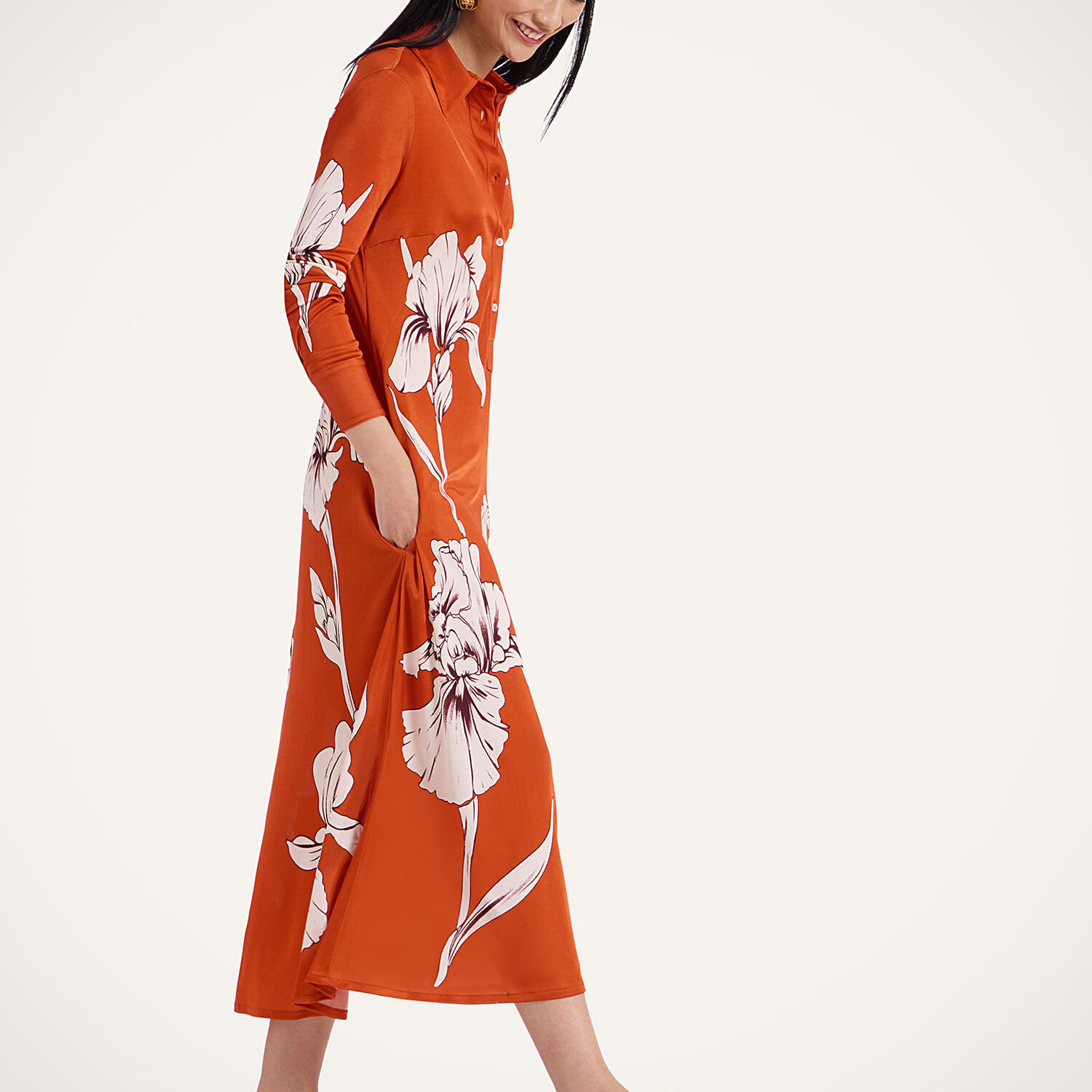 La Doublej Perry Street Dress In Iris Placée Dark Orange