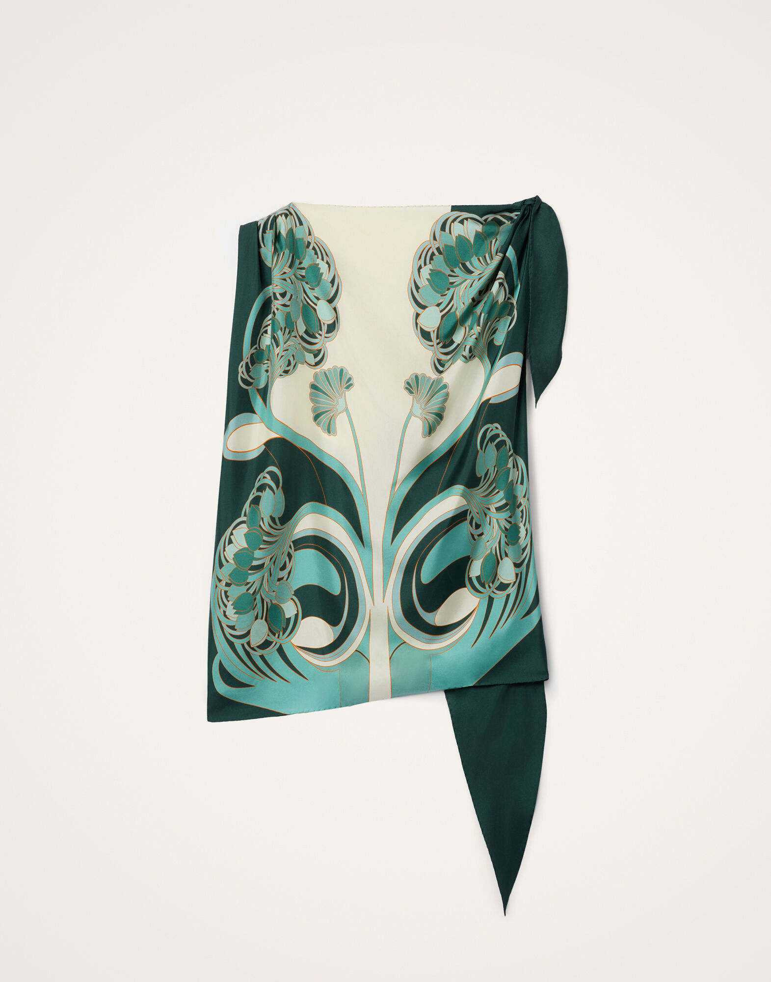 La DoubleJ Full-On Foulard Blooming Tulip Plac&eacute;e Mint SCA0096SIL029BTU01GR11