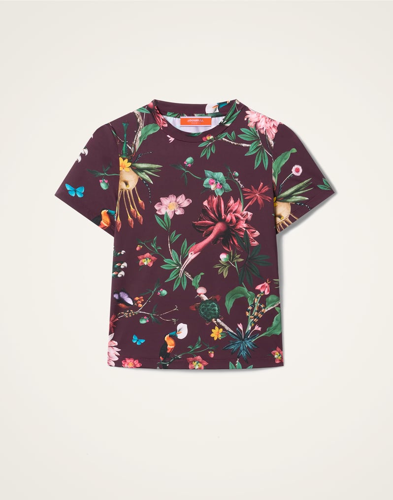 La DoubleJ Jazzercize T-Shirt La DoubleJ Jazzercize T-Shirt Zooflora Burgundy TSH0010JER005ZOF02RE02