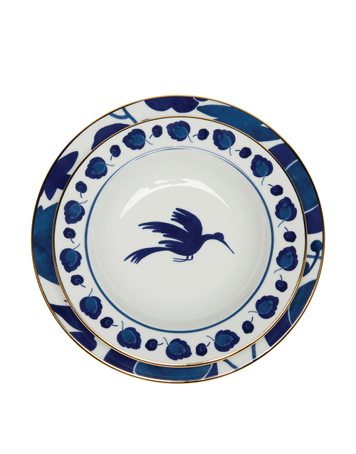 La DoubleJ Soup & Dinner Plate Set Wildbird Blu DIS0026CER001BIR0001