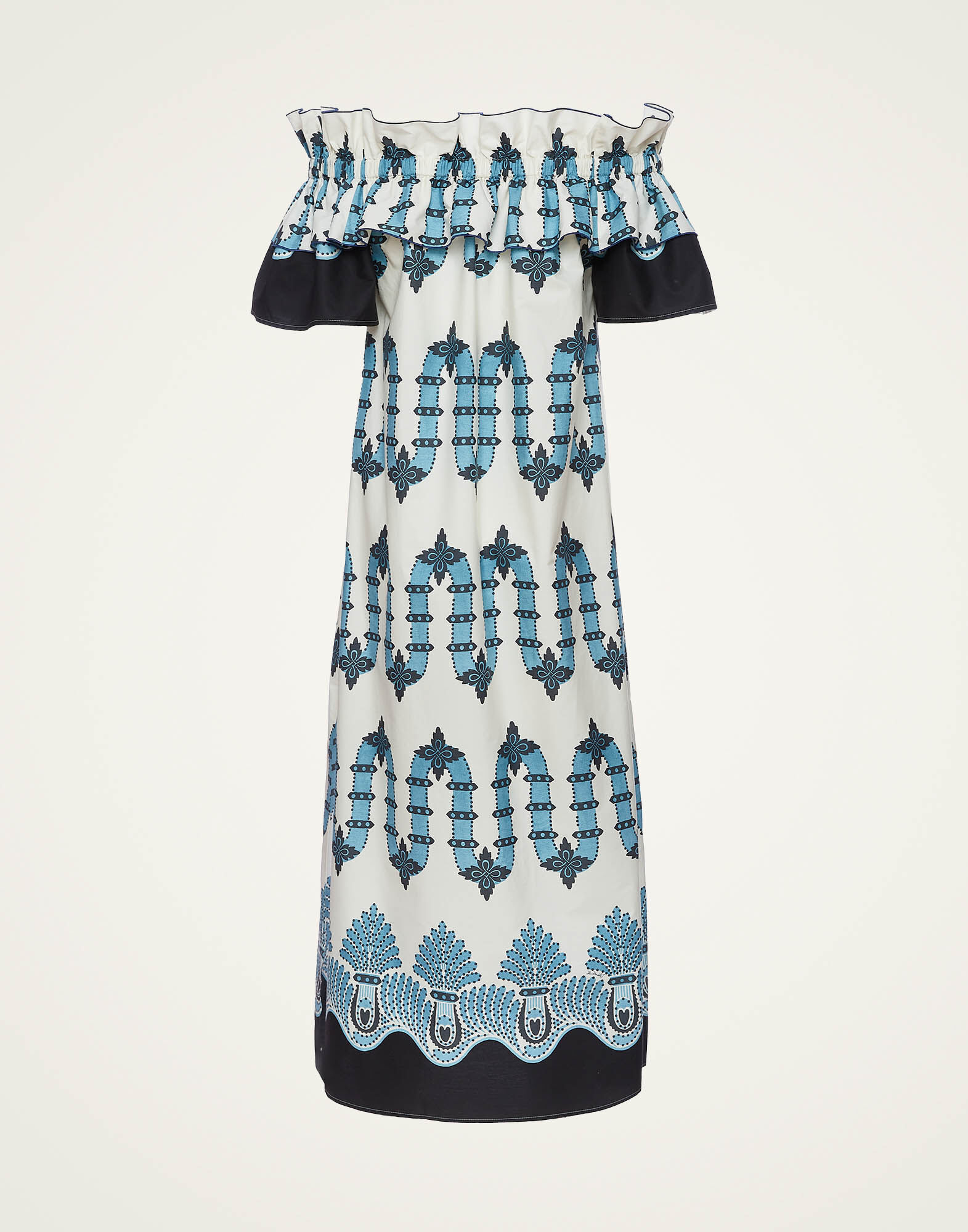 La DoubleJ Breakfast Dress Scirocco Plac&eacute;e Ivory DRE0331COT039SCI03WH04