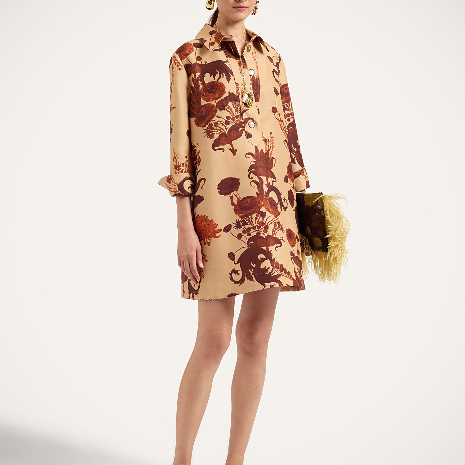 La Doublej Short Artemis Dress In Coven Buttercream