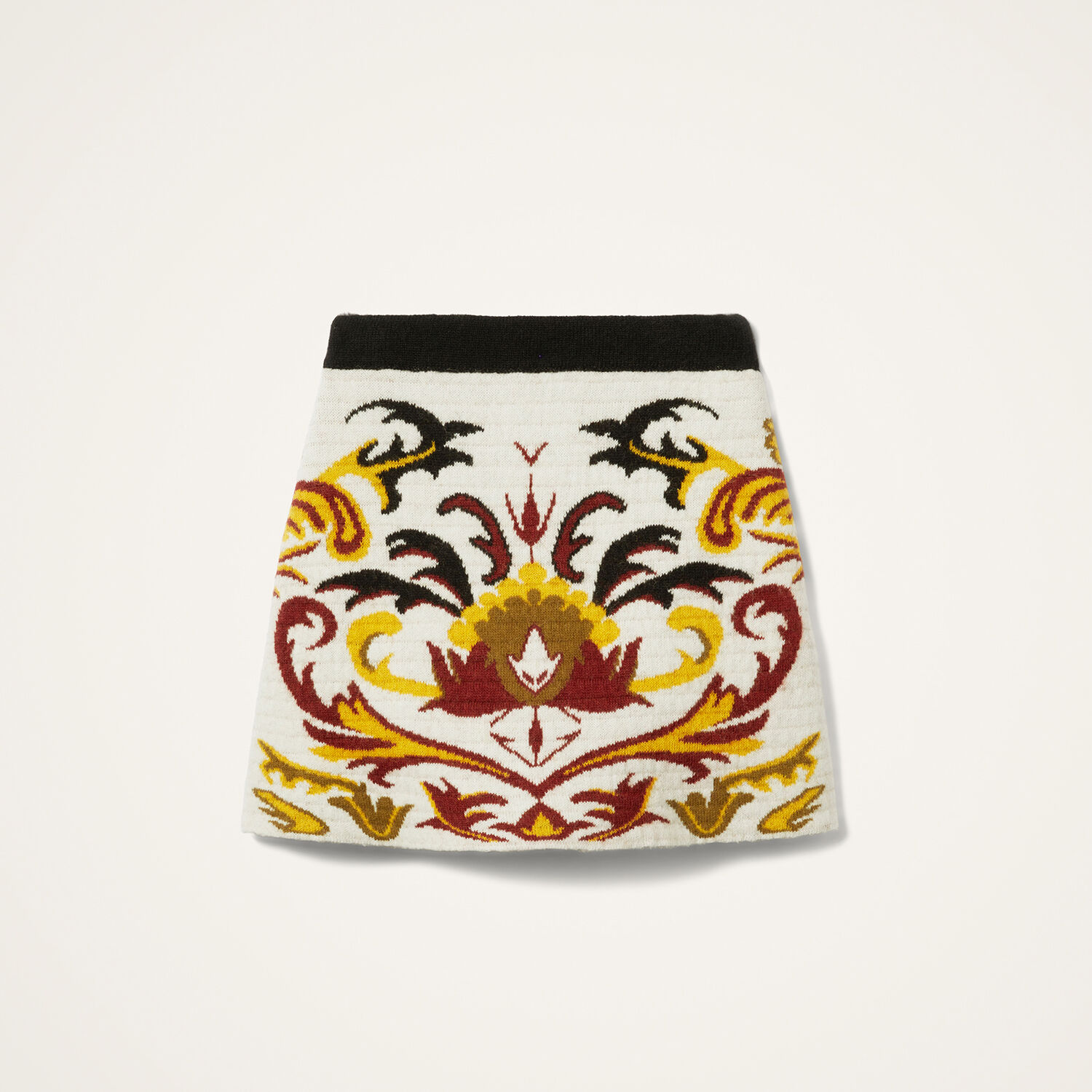 La Doublej Floral-pattern Knitted Skirt