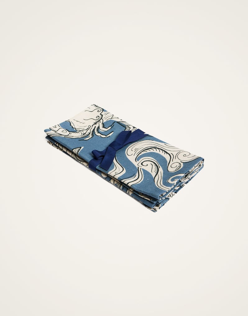 La DoubleJ Large Napkins Set Of 2 La DoubleJ Large Napkins Set Of 2 Cosmos Light Blue NAP0017LIN008COS02BU01