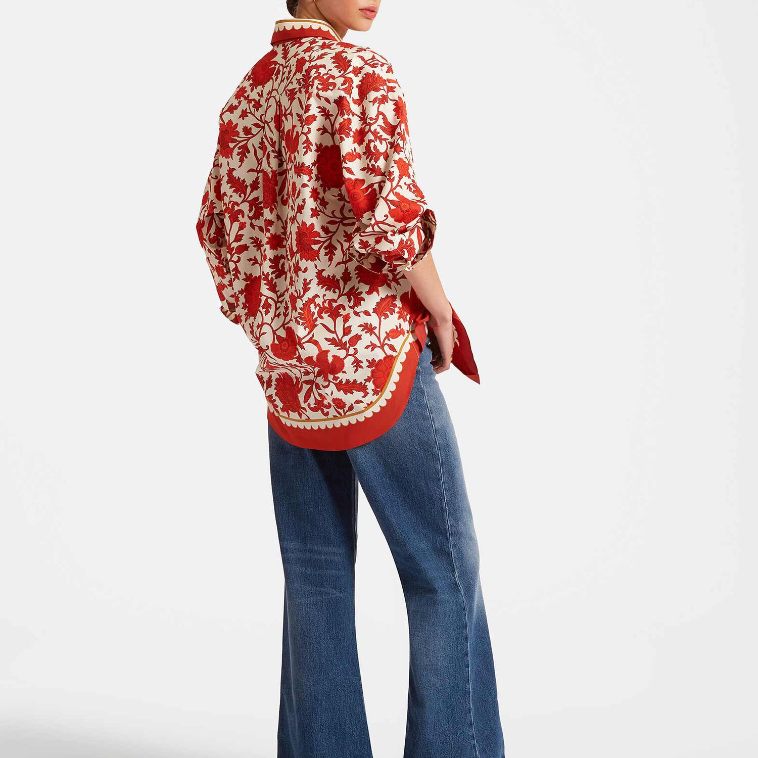 La Doublej + Orlebar Brown Better Than Your Boyfriend's Printed Cotton-poplin Shirt In Dragonflower Placée Red