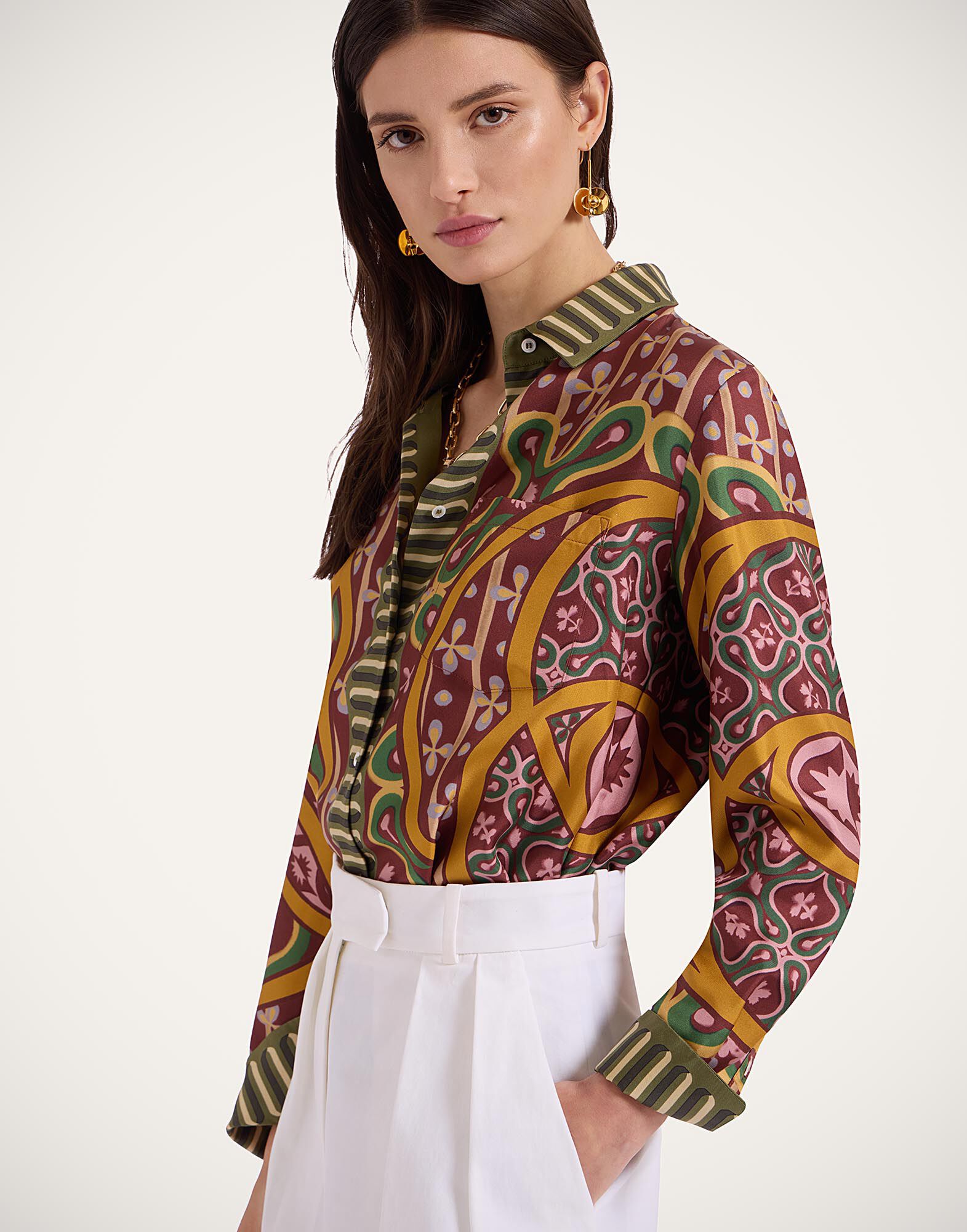 La DoubleJ Boy Shirt Eclipse Plac&eacute;e Yellow SHI0040SIL006ECL05YE02