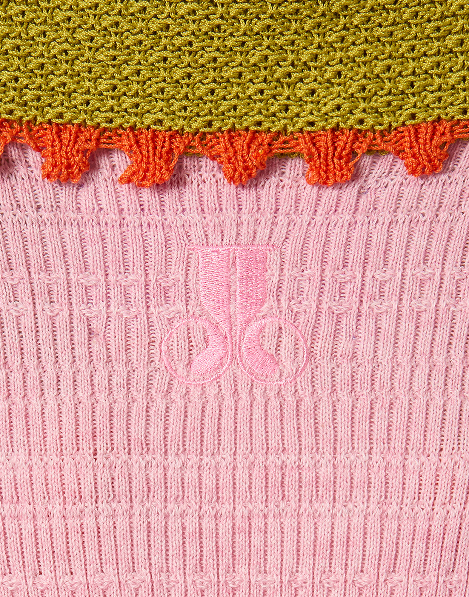 La DoubleJ Picket Polo Jumper Solid Pink PUL0280KNI154SOLIDPI01