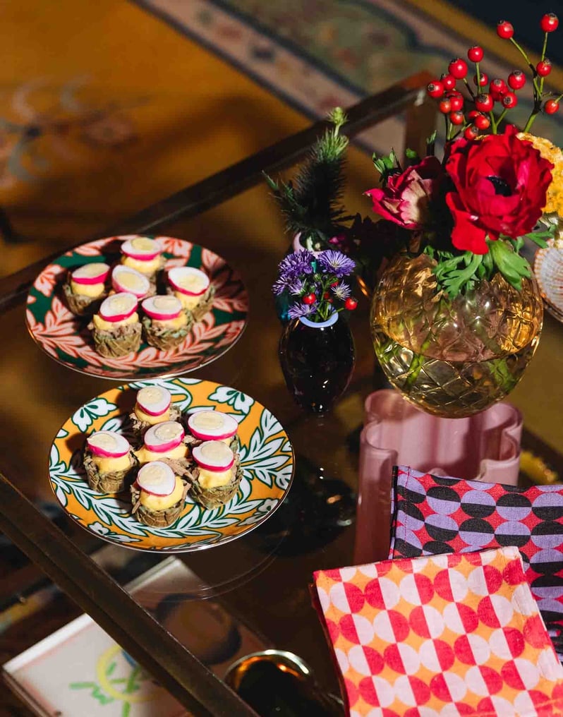 La DoubleJ Side Plates Set Of 2 La DoubleJ Side Plates Set Of 2 Yellow - Violet Garland DIS0083CER001GRL0015