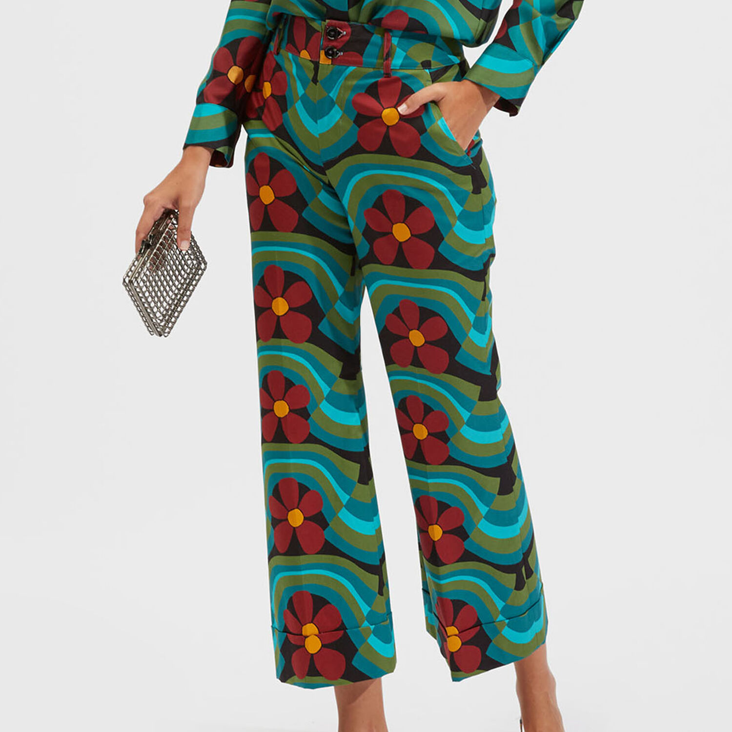 La Doublej Hendrix Floral-print Flared Trousers In Ashbury