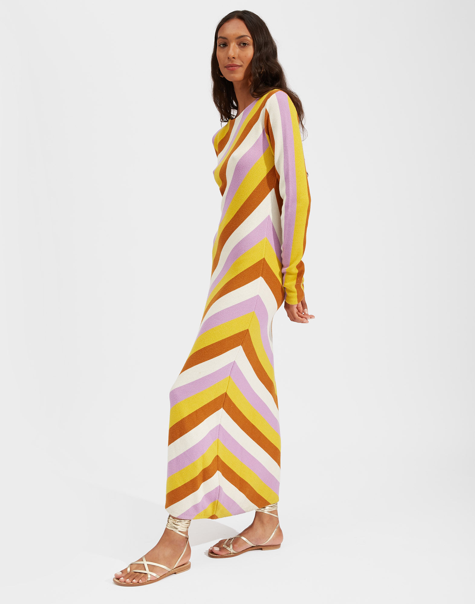 La DoubleJ Knit Swing Dress White Stripes DRE0393KNI050VAR0086