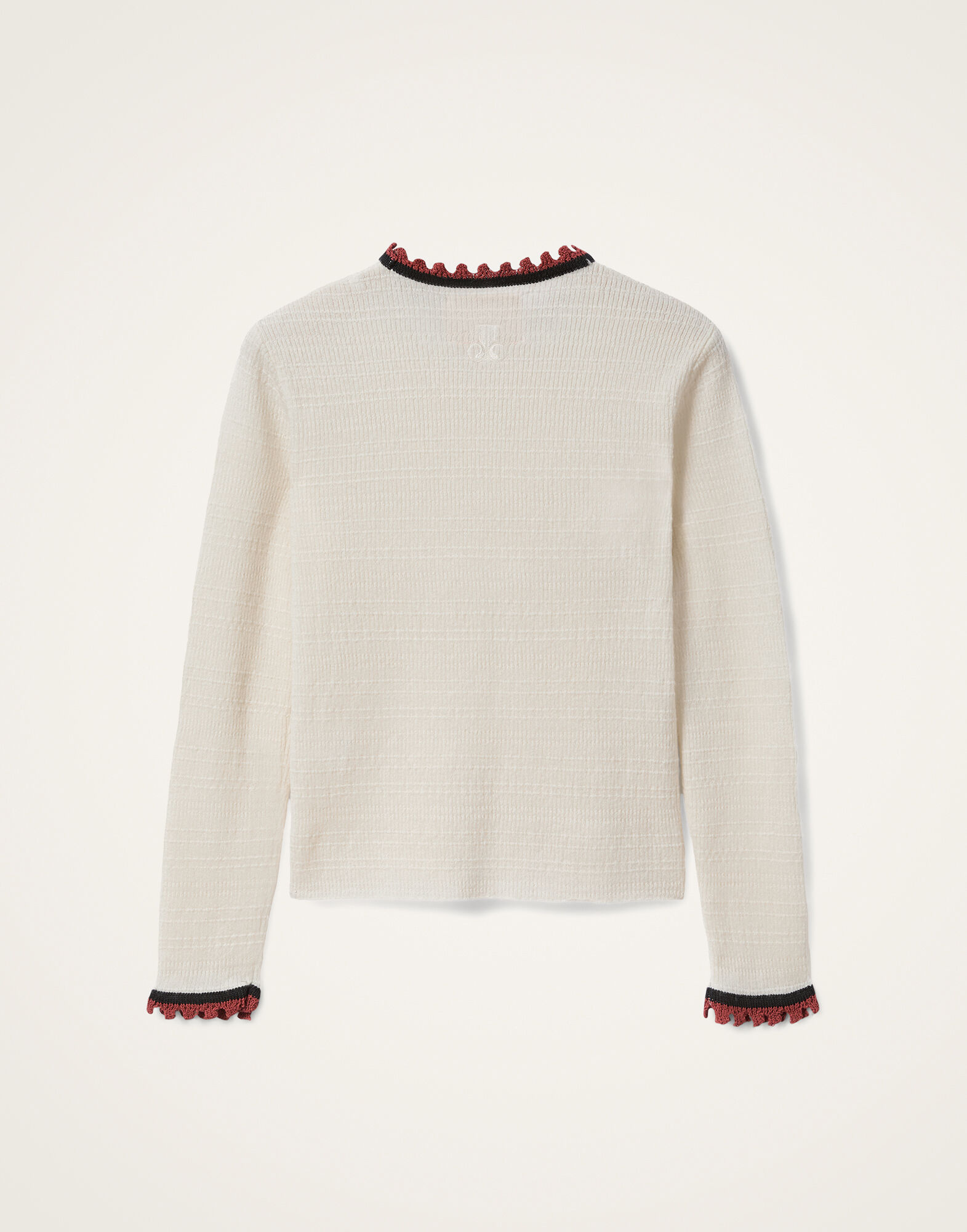 La DoubleJ Picket Crew Neck Solid Ecru PUL0308KNI171SOLIDBR05