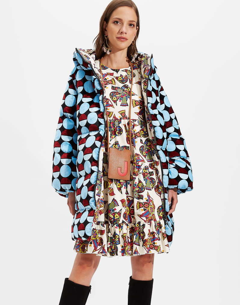 LaDoubleJ Reversible Cocoon Puffer LaDoubleJ Reversible Cocoon Puffer Sfere Azzurro DOW0004VEL004SFE0003