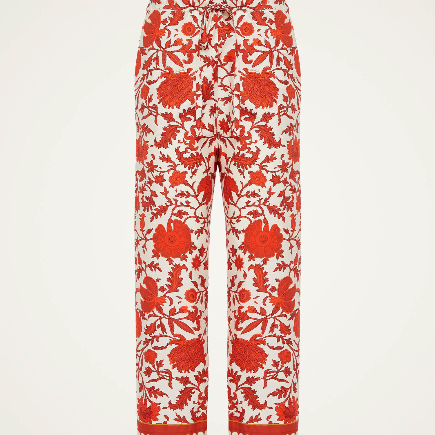 La Doublej Drawstring Pants In Dragonflower Mini Red