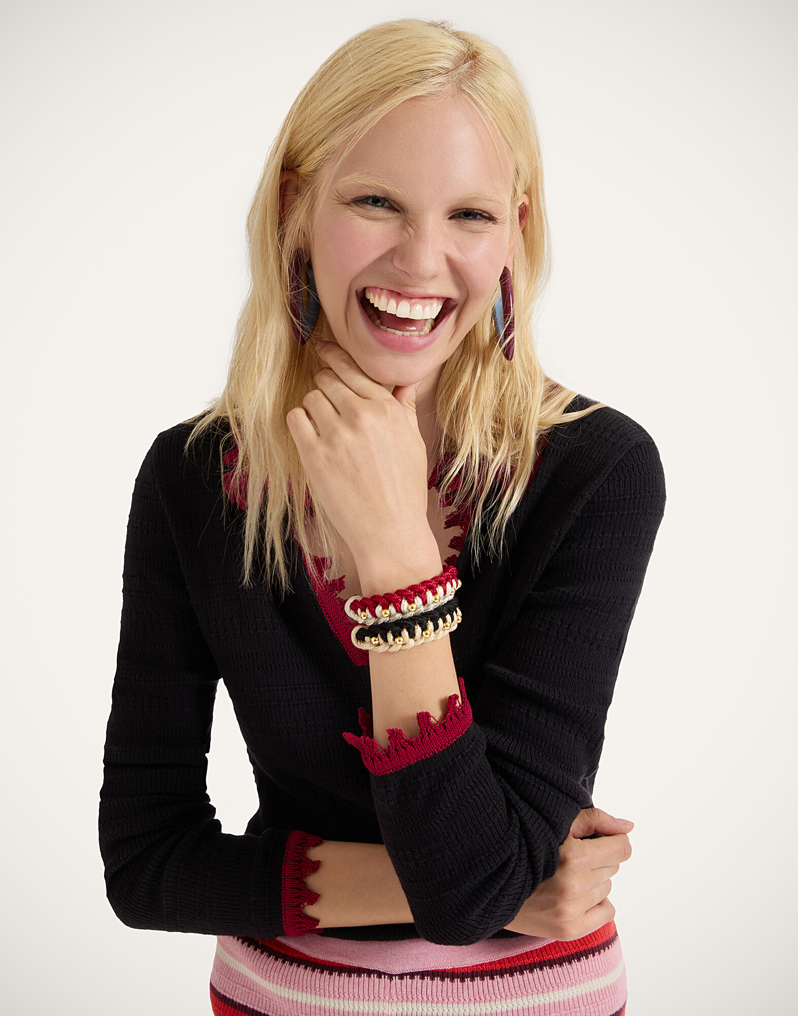 La DoubleJ Better Together Bracelet Bicolor Red & Ivory BAC0011ROP001VA357RE01