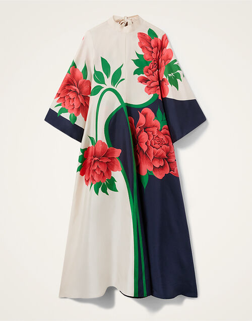 La DoubleJ Magnifico Dress Queen Peony Plac&eacute;e Blue DRE0232SIL001QPE02BU03