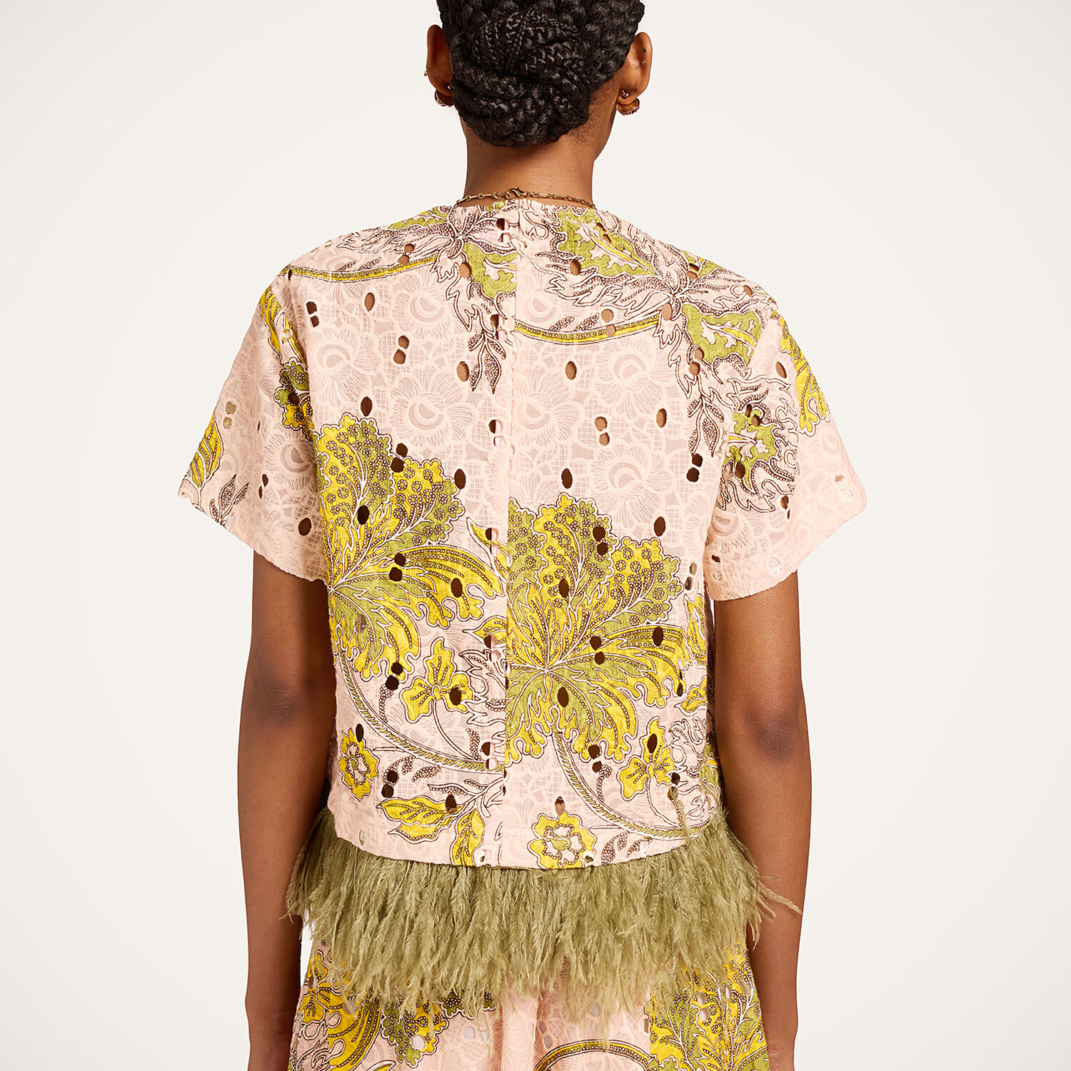  La Doublej T-shirts & Sweatshirts Women - La Scala Tee Swathe Pink Xs 98% Cotton 2% Ostrich Feathers 