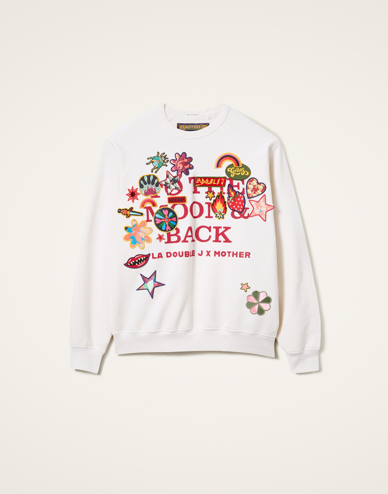 La DoubleJ The Biggie Concert Sweatshirt La DoubleJ The Biggie Concert Sweatshirt Patch It Up White SWE0041JER060PAT09WH01