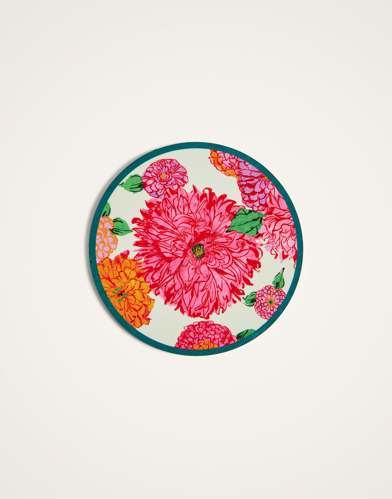 La DoubleJ Disk Coasters Set Of 4 Bright Blooms Pink CST0009CRK001BRB03PI01