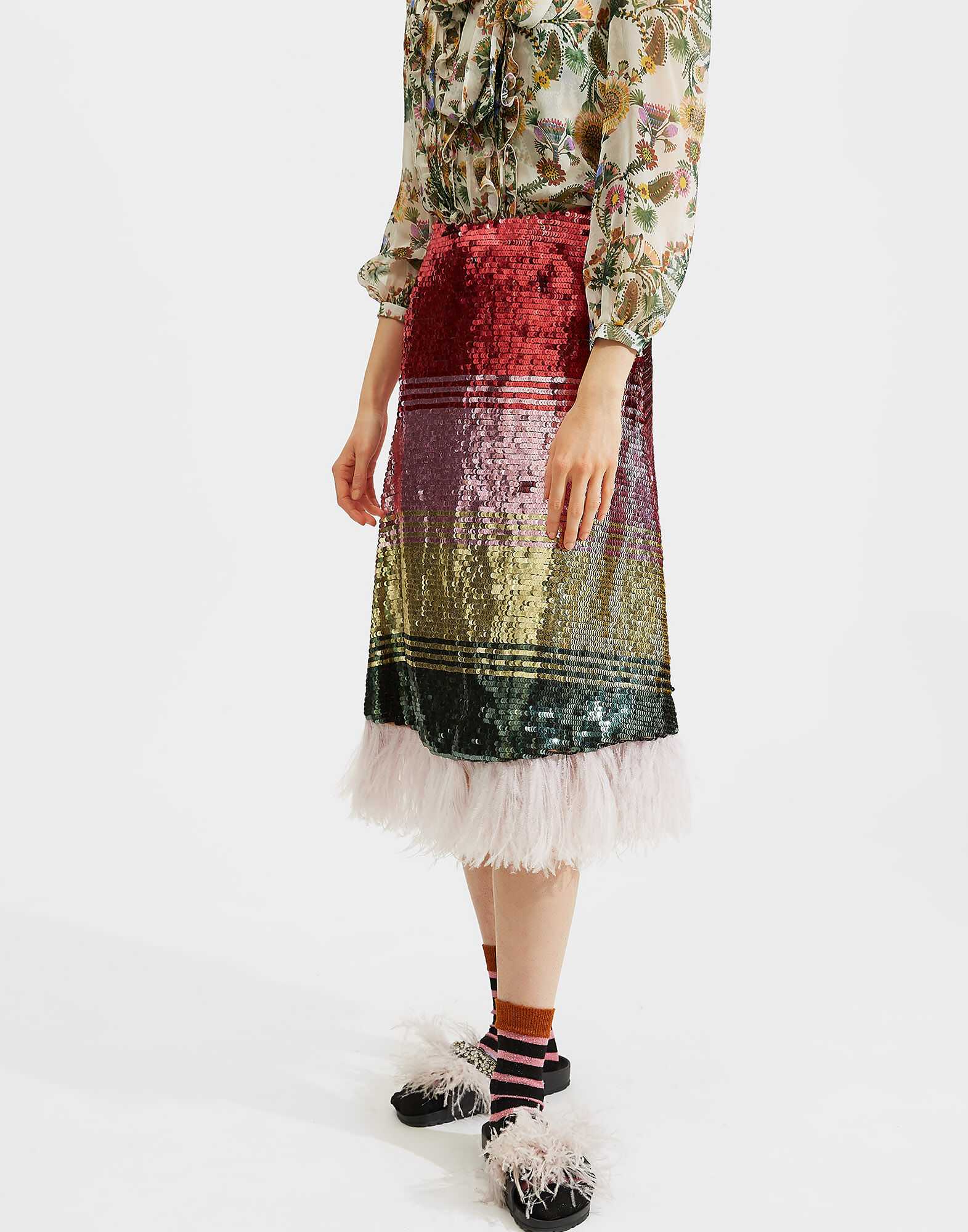 LaDoubleJ Sequin Skirt Multicolor Oro SKI0035SEQ001MUL0001