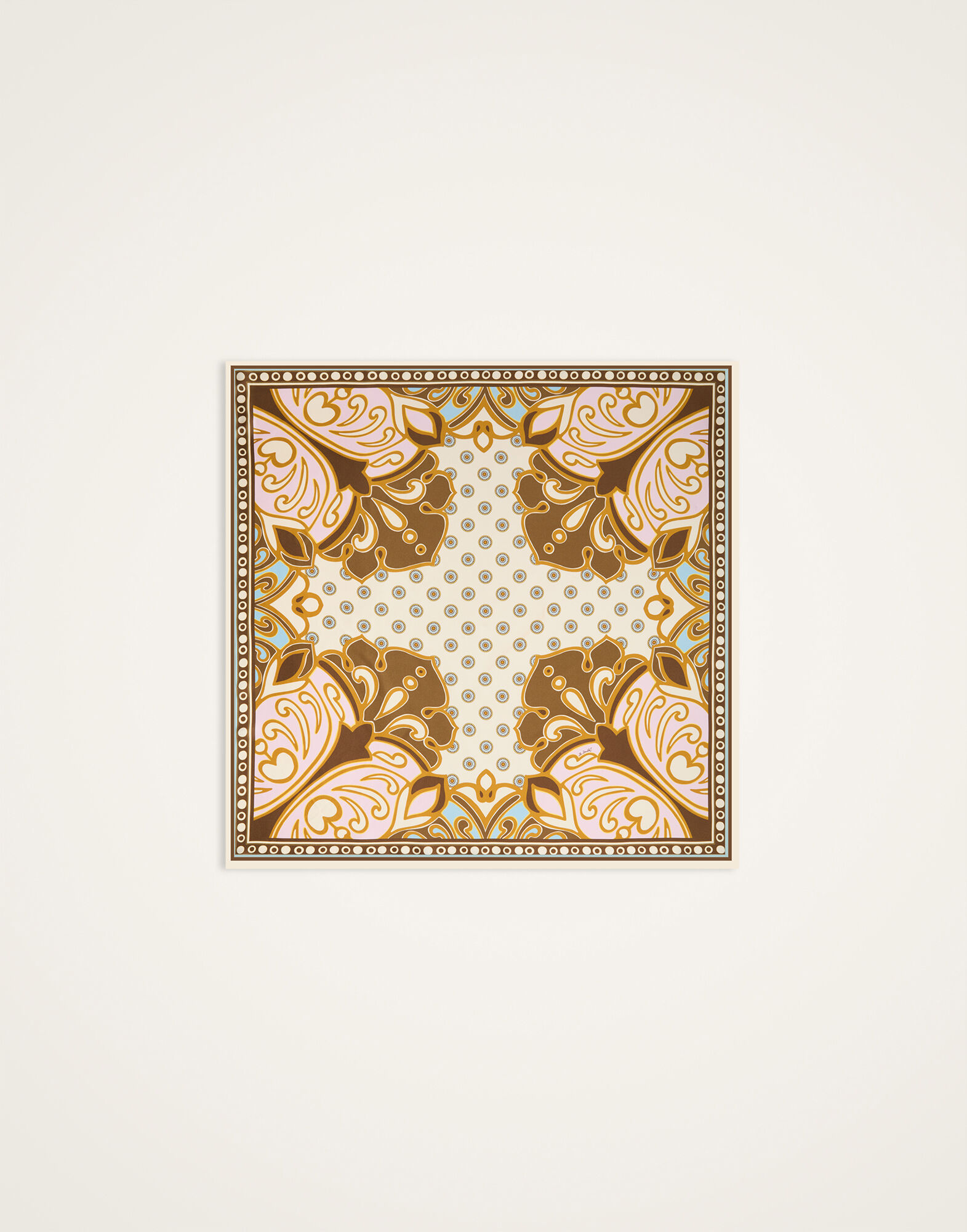 La DoubleJ Foulard 90 Cocoon Plac&eacute;e Brown SCA0067SIL006COC02BR02