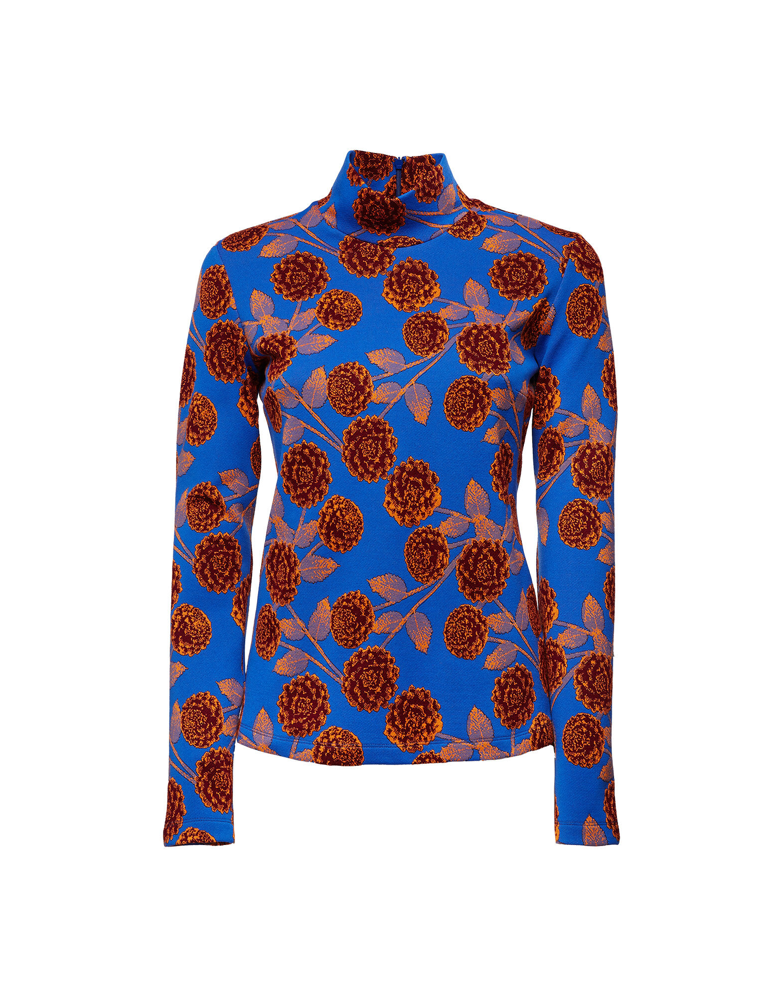 Womens Clothing Jumpers and knitwear Turtlenecks La DoubleJ Synthetic Geometric Print Turtleneck Top in Blue 