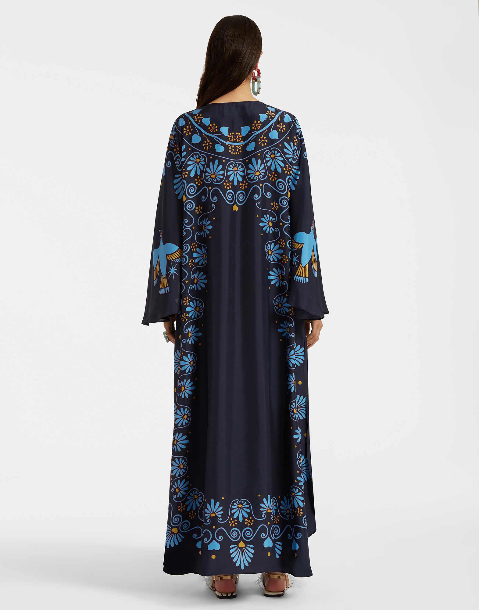 La DoubleJ Flying Kaftan Olympus Plac&eacute;e Navy DRE0347SIL009OLY01BU06