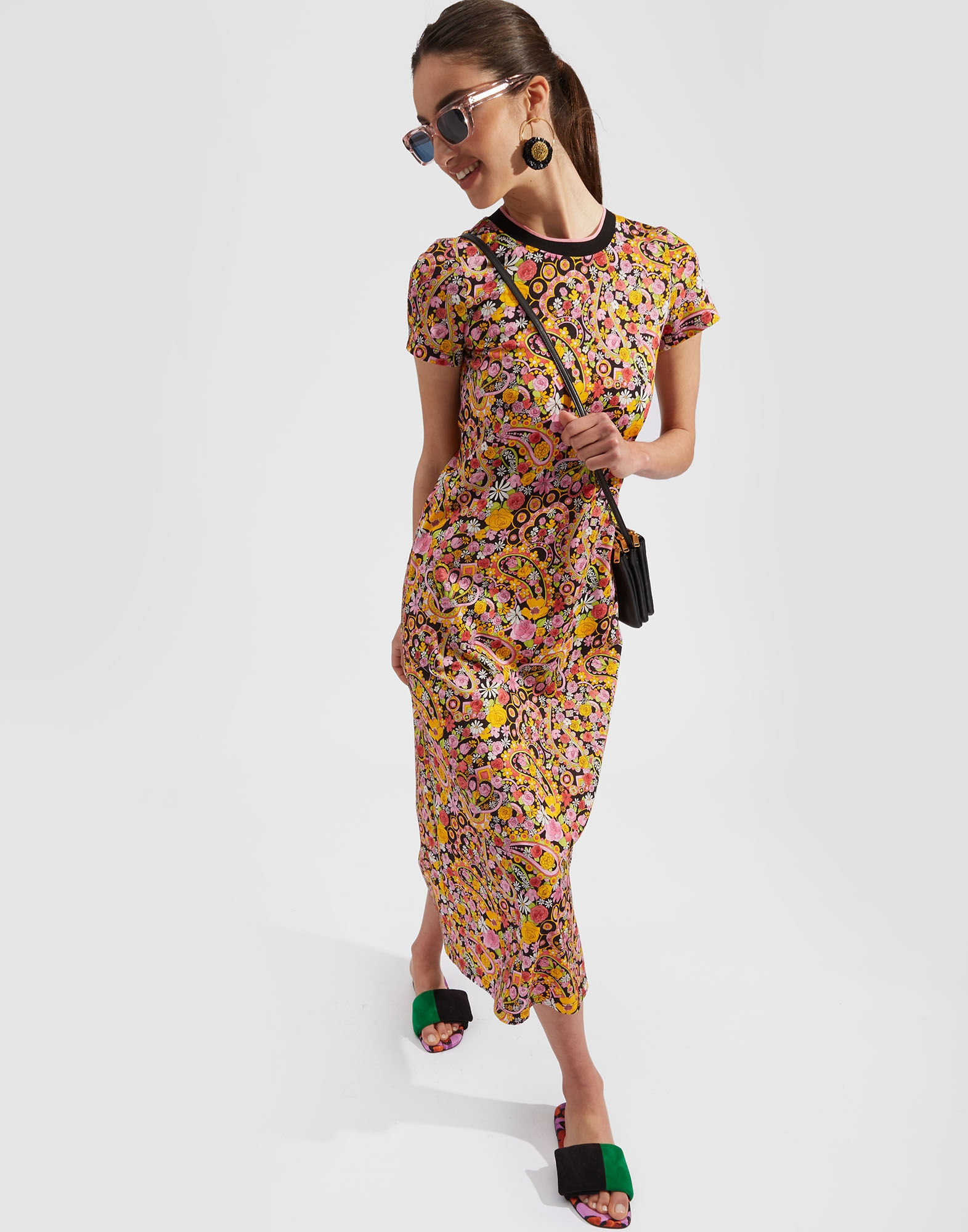 La DoubleJ Sporty Swing Dress Tripping Nero DRE0247JER002TRG0002