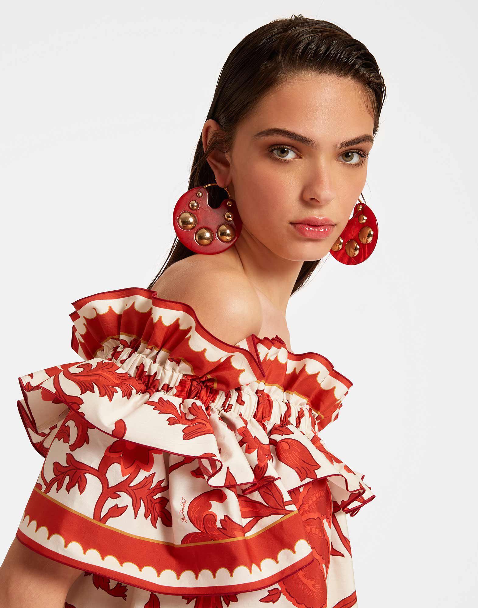 La DoubleJ Breakfast Dress Dragonflower Red DRE0331COT039DRE01RE01